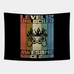 Level 12 Unlocked Birthday 12 Years Old Awesome Since 2008 Tapestry