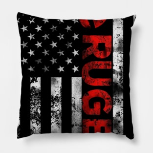 USA Rugby with American Flag Pillow