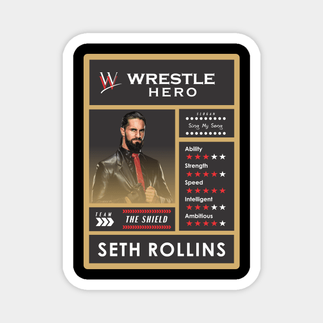 wwe card seth rollins Magnet by Kevindoa