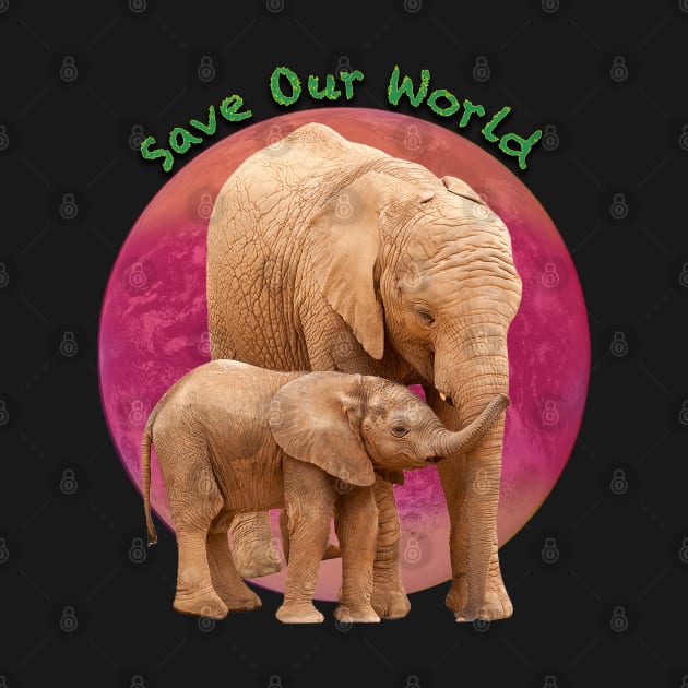 Save Our World - Elephants in Green by Custom Autos