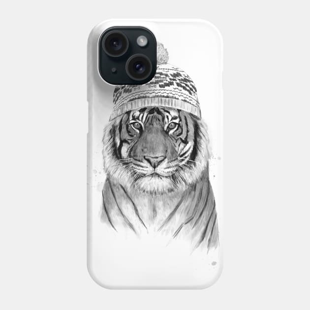 Siberian tiger (b&w) Phone Case by soltib