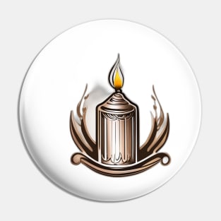 Elegant Bronze Candle Flame Design No. 617 Pin