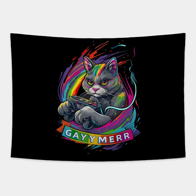 Cat LGBT Support Allies Tapestry by xXYazzyChanArtsXx