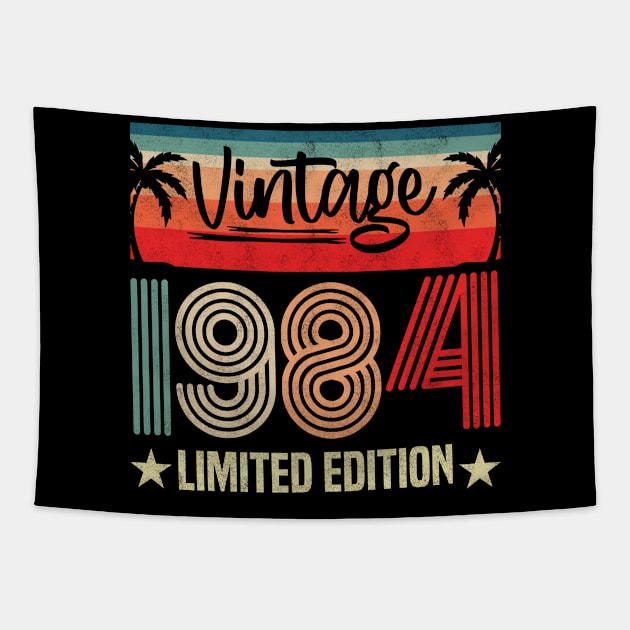 Vintage 1984 Limited Edition - 39th Birthday Vintage Design Tapestry by BenTee