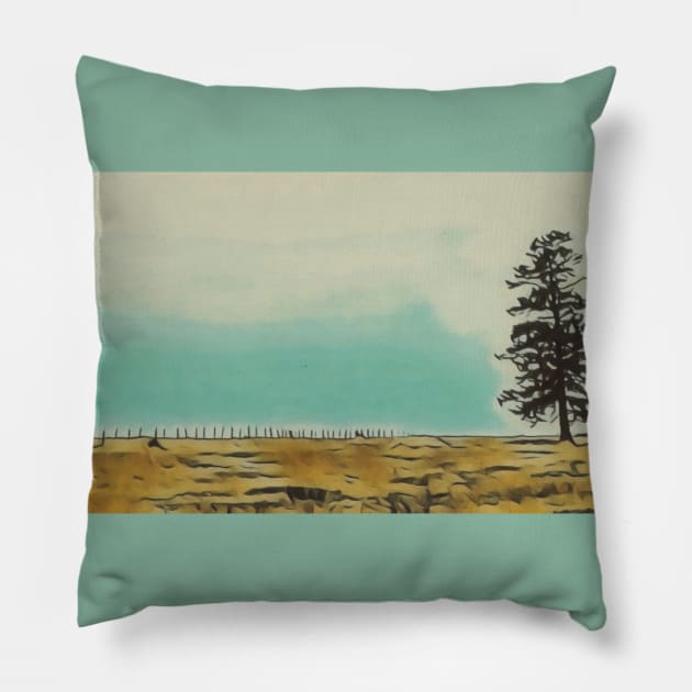 Lone Tree Pillow by ReanimatedStore