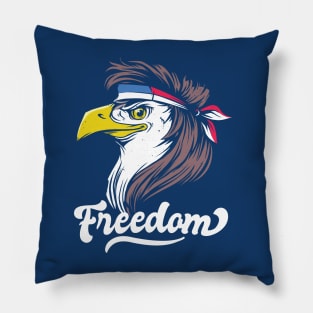 Bald Eagle with Mullet // Funny America Freedom 4th of July Pillow