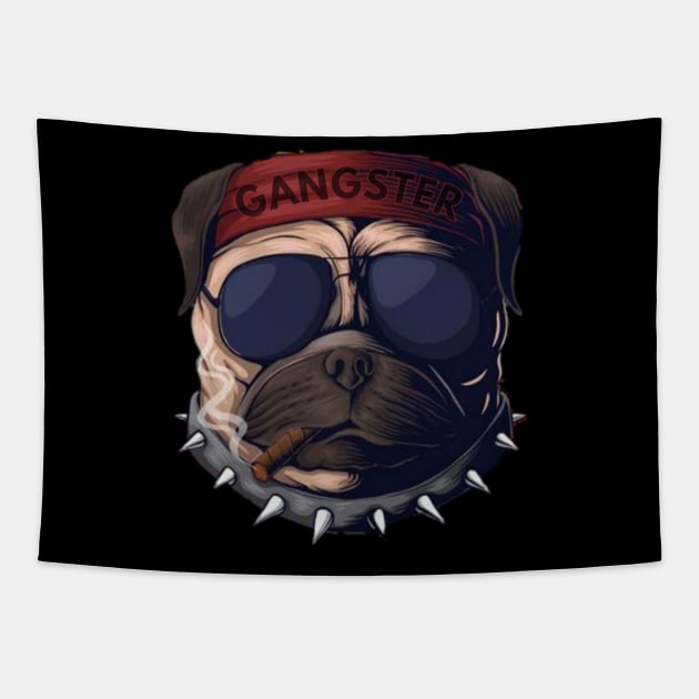 Gangster Dog Tapestry by Dsense Ilustrator