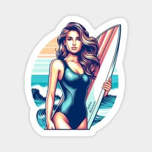 Girl Sport Surf Magnet