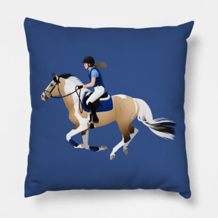 Buckskin Pinto Eventer - Equine Rampaige Pillow