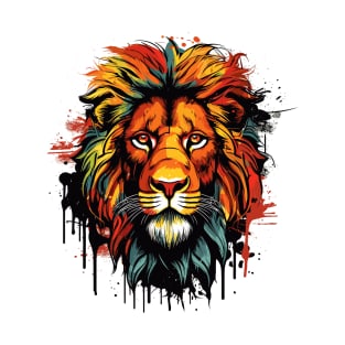 Animals background, Majestic African Lion: Portrait of a Powerful Predator T-Shirt