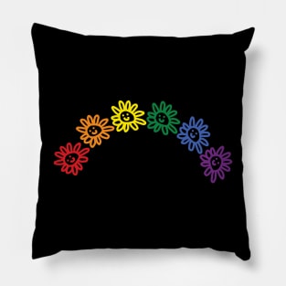 Smiley Daisy Pride Rainbow Transparent Pillow