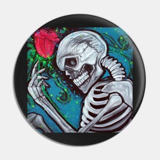 Skeleton Rose Pin