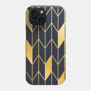 Navy and Gold Chevron Pattern Phone Case
