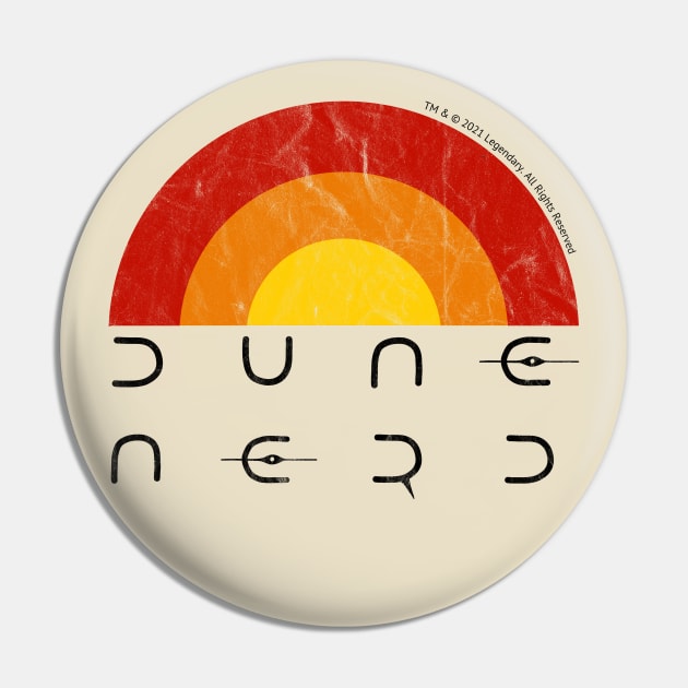 Retro Dune Nerd Sun Pin by Slightly Unhinged