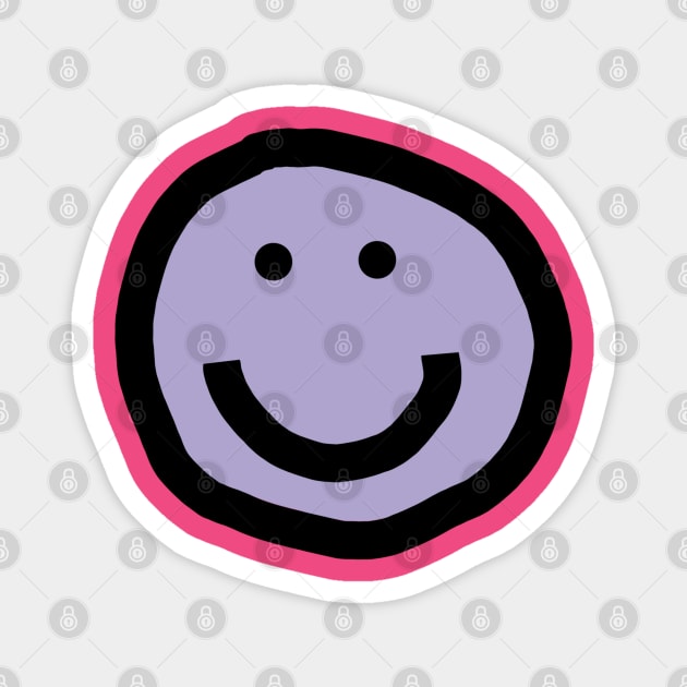 Minimal Happy Smiley Face Purple Lavender Magnet by ellenhenryart