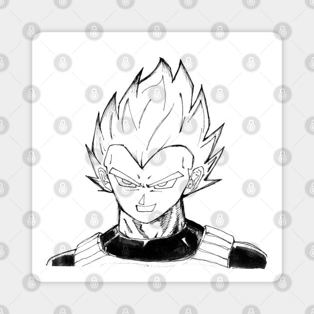 vegeta the prince of saiyans sketch Magnet by jorge_lebeau