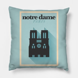 Notre Dame Paris Poster Design Pillow