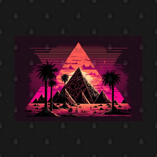 Synthwave Retrowave Aesthetic Pyramid by Nightarcade