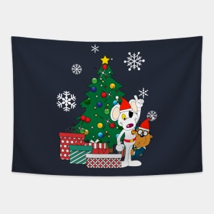 Danger Mouse And Penfold Around The Christmas Tree Tapestry