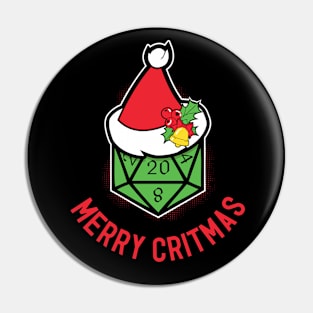 Merry Critmas Christmas Dice Pin