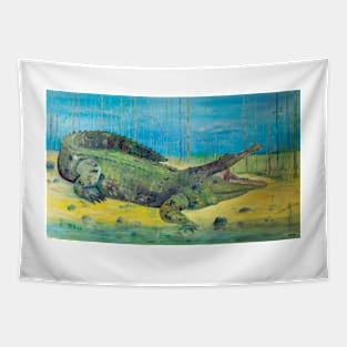 Green crocodile Tapestry