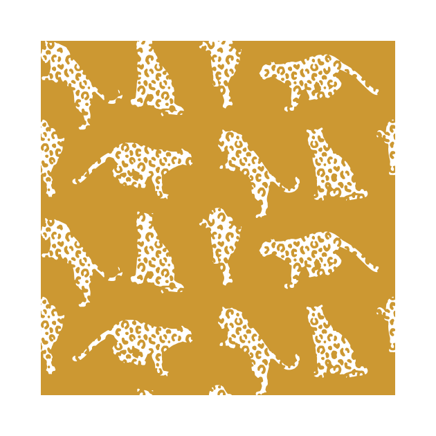 Gold Leopard Silhouettes by Carolina Díaz