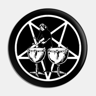 Heavy Metal Lady Rocking on The Drums Pin