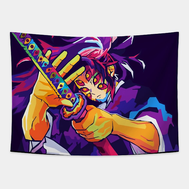 Kokushibo Pop Art Tapestry by Zet Art