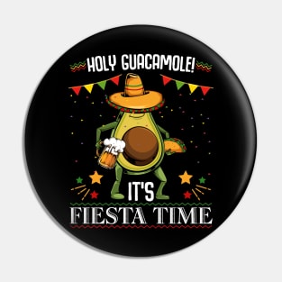 Avocado - Holy Guacamole! It's Fiesta Time - Mexican Sombrero Pin