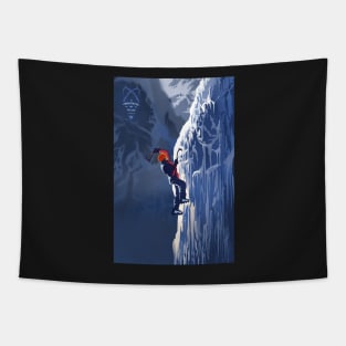 Retro The Mountains are calling Ice Climber Tapestry