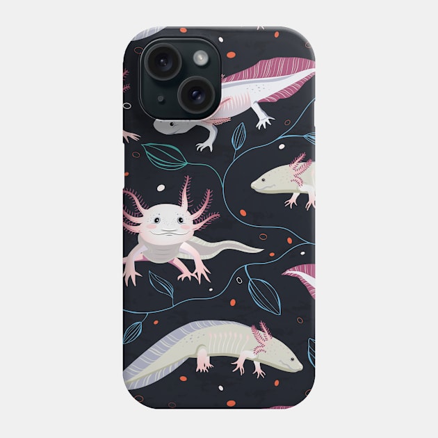 Cute Axolotls Phone Case by Avisnanna