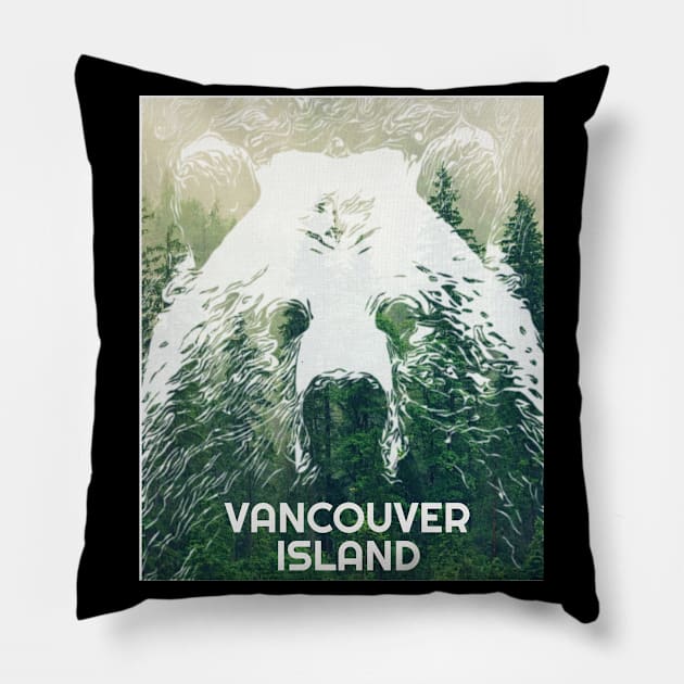Vancouver Island Canada Pride Grizzly Bear Nature Lover Gift Pillow by twizzler3b