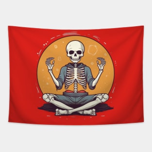 Skelton doing yoga Tapestry