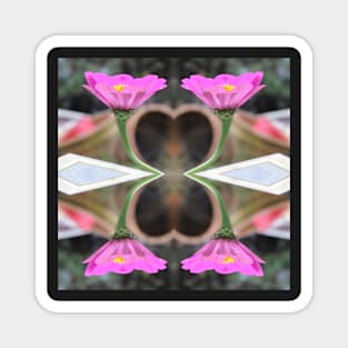 Zinnia Flower Kaleidoscope Pattern (Seamless) 8 Magnet
