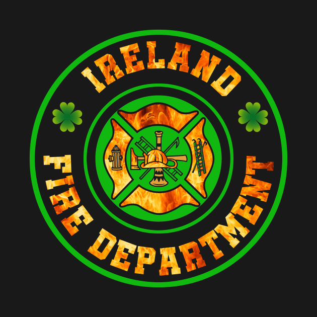 Ireland Fire Department T-Shirt Irish Firefighter Gift Tee by blimbercornbread