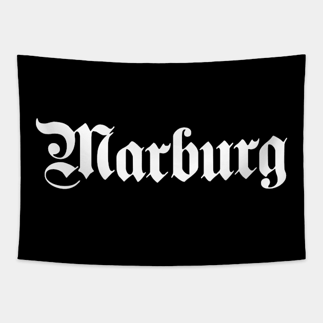 Marburg written with gothic font Tapestry by Happy Citizen