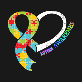 Autism Awareness T-ShirtHeart Ribbon Autism Puzzle Awareness T T-Shirt