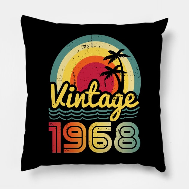 Vintage 1968 Made in 1968 55th birthday 55 years old Gift Pillow by Winter Magical Forest