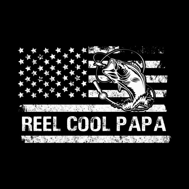 Mens Reel Cool Papa American Flag Fisherman Daddy Father's Day Gifts Fishing by Oska Like