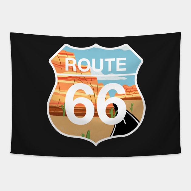 Route 66 Sign Tapestry by CMORRISON12345