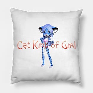 Cat Kind of Girl Pillow