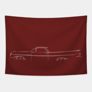 1959 Chevy El Camino - profile stencil, white Tapestry