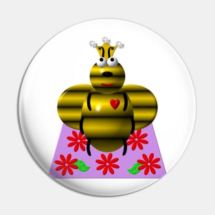 Cute Queen Bee on a Quilt Pin