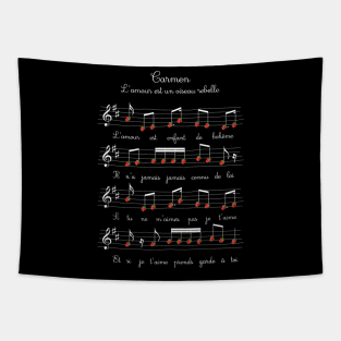 Carmen Opera Roses Music Sheet Artwork Georges Bizet Tapestry