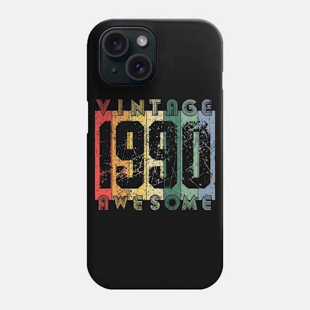 30th Birthday Gift Retro Vintage Style Born in 1990 Design Phone Case by PugSwagClothing