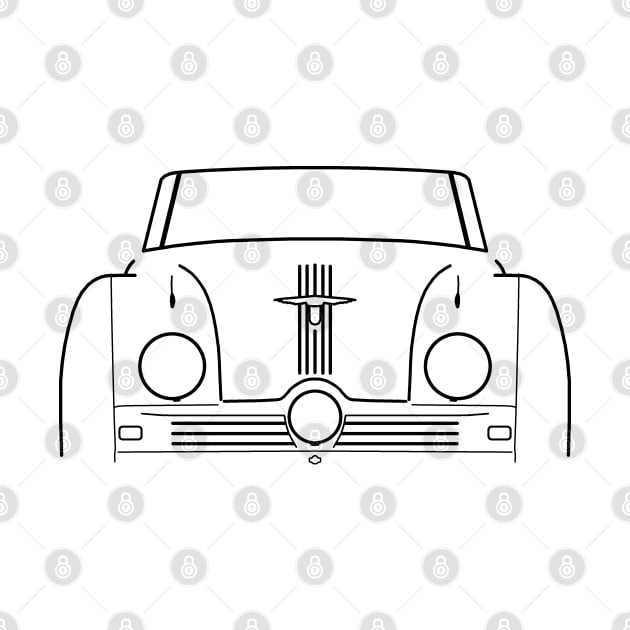 Austin A90 Atlantic classic 1940s British car black outline graphic by soitwouldseem