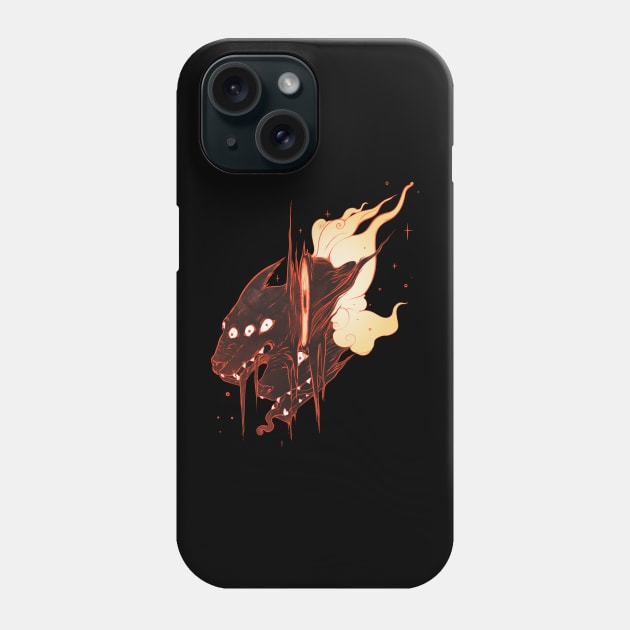 Wild Wolf Creature With Stars And Eyes Phone Case by cellsdividing