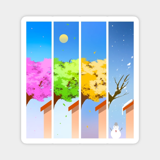 Four seasons at my house Magnet by koharu23