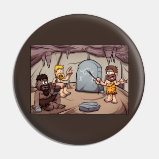 Cavemen Learning Pin