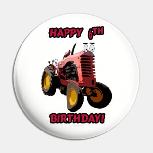 Happy 6th birthday tractor design Pin